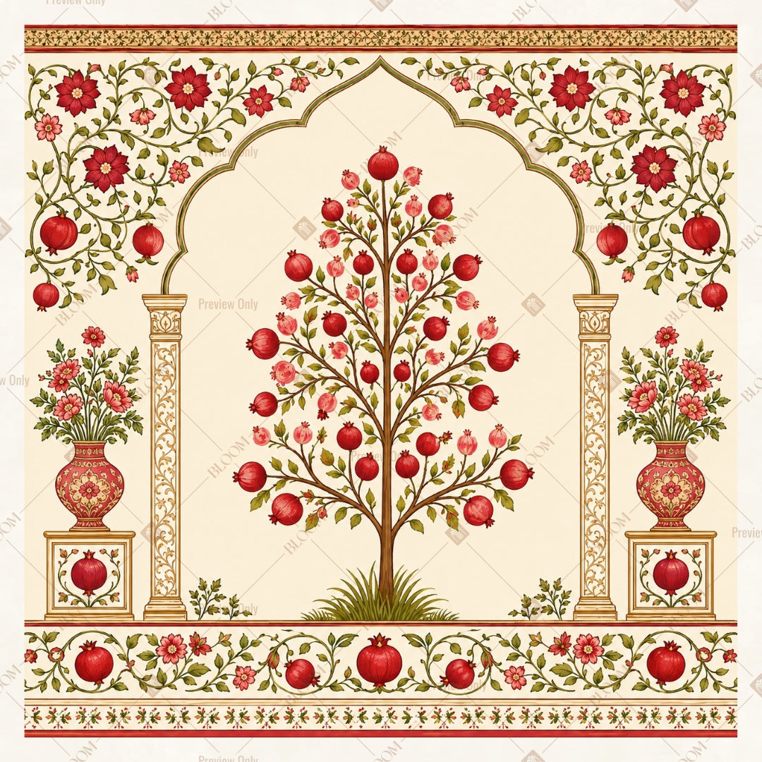 Floral Tree of Life Arch Square Backdrop