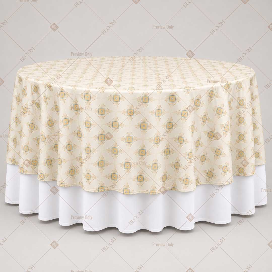 Ivory Floral Trellis Table Overlay Pack of 6