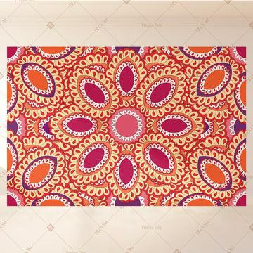 Pink Mandala Floral Portrait Rectangle Backdrop