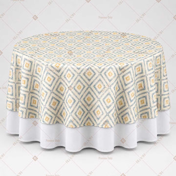 Ivory Geometric Medallion Table Overlay Pack of 6