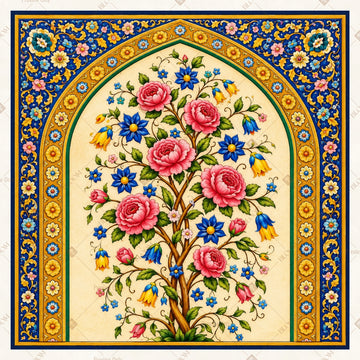 Royal Floral Medallion Pattern Square Backdrop