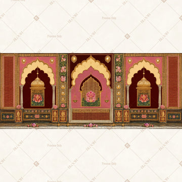 Royal Pink Palace Door Border Wide Backdrop