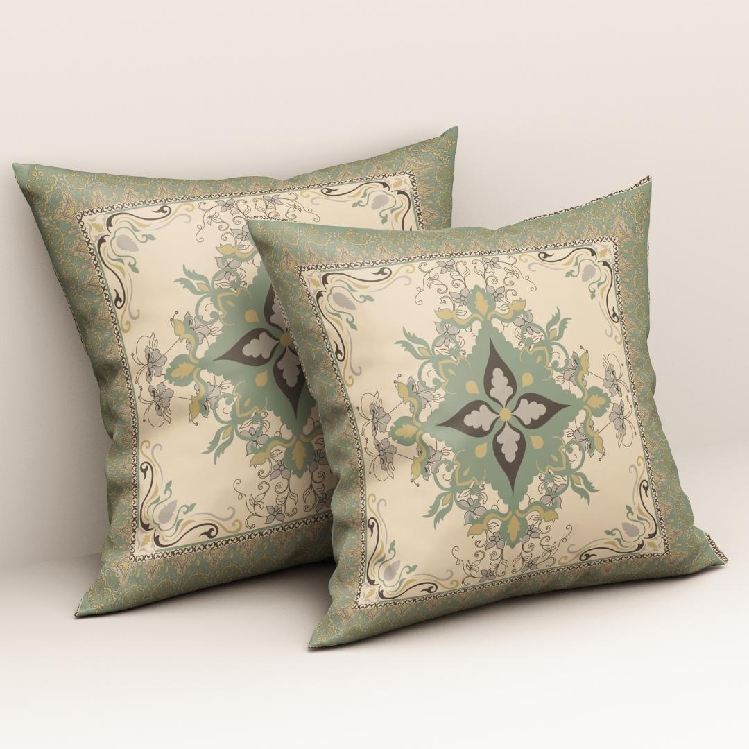 Sage Medallion Heritage: Cushion Cover - Pack of 12