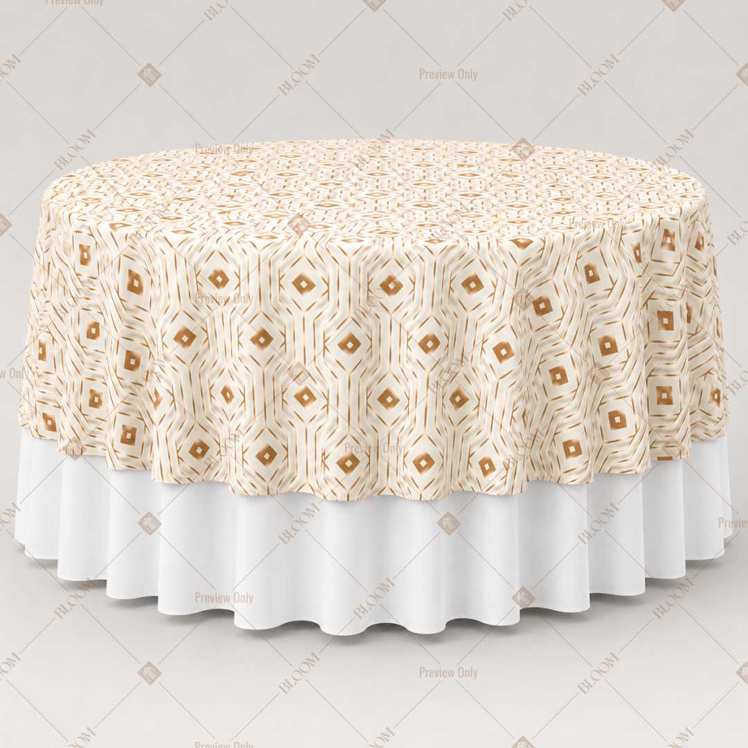 Ivory Gold Dot Floral Table Overlay Pack of 6