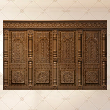 Royal Wooden Door Portrait Rectangle Backdrop