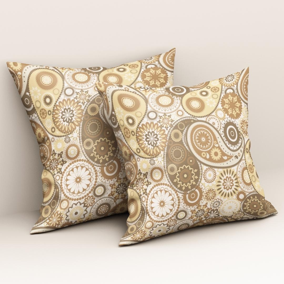 Sand Paisley Whirl: Cushion Cover - Pack of 12