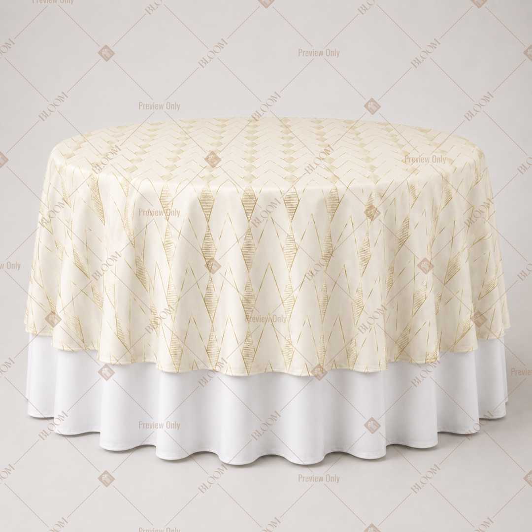 Ivory Elegant Stripe Table Overlay Pack of 6