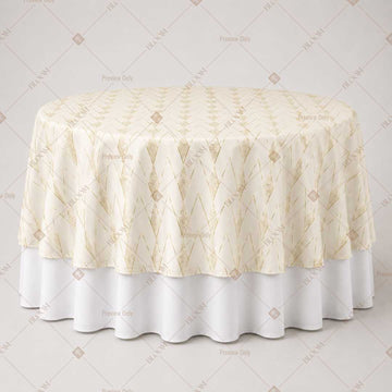 Ivory Elegant Stripe Table Overlay Pack of 6