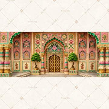 Luxury Palace Entrance Border Wide Backdrop