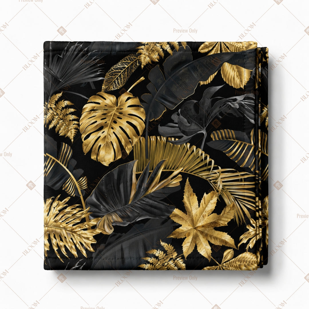 Black Gold Tropical Pattern Design