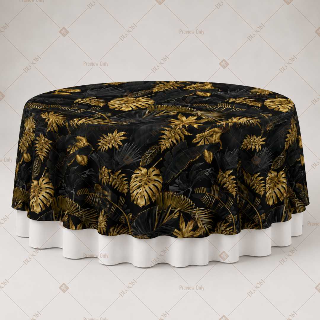Black Gold Tropical Palm Table Overlay Pack of 6