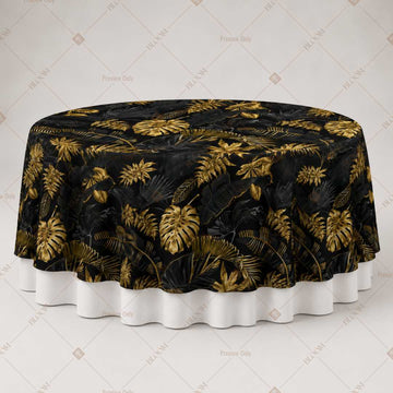 Black Gold Tropical Palm Table Overlay Pack of 6