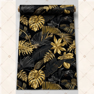 Black Gold Botanical Fabric Roll Pack of 25