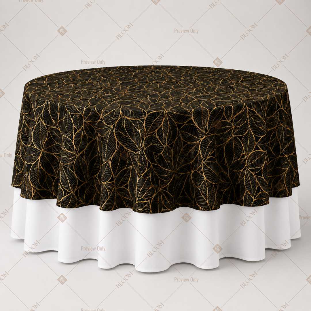 Black Gold Floral Luxe Table Overlay Pack of 6