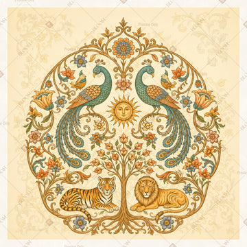 Vintage Floral Mandala Pattern Square Backdrop