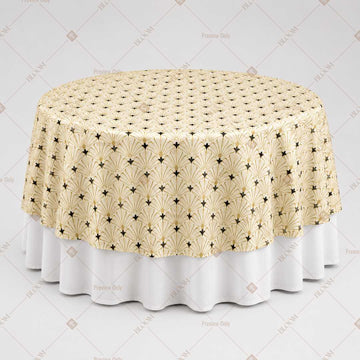 Ivory Gold Polka Dot Table Overlay Pack of 6