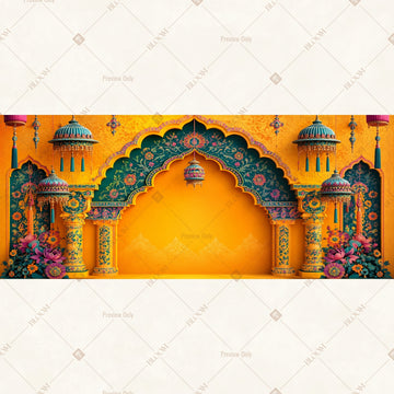 Royal Amber Palace Arch Wide Backdrop