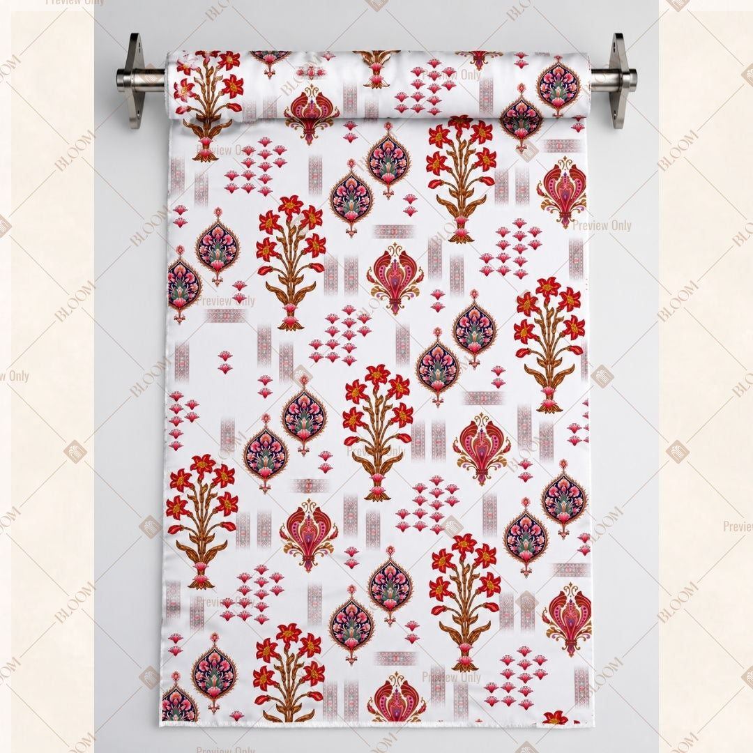 Red Block Print Fabric Roll Pack of 25