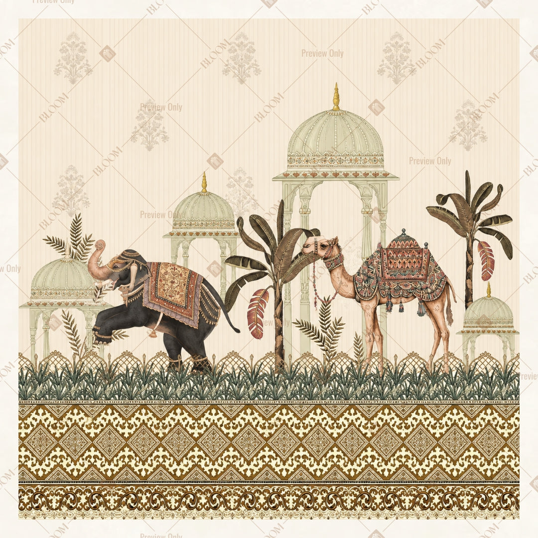Vintage Wildlife Palace Square Backdrop