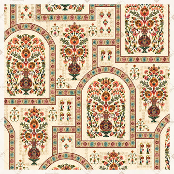 Royal Mughal Window Pattern Square Backdrop