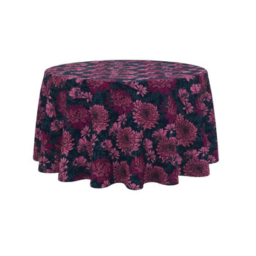 Maroon Velvet Bloom Round Table Cover - Pack Of 6