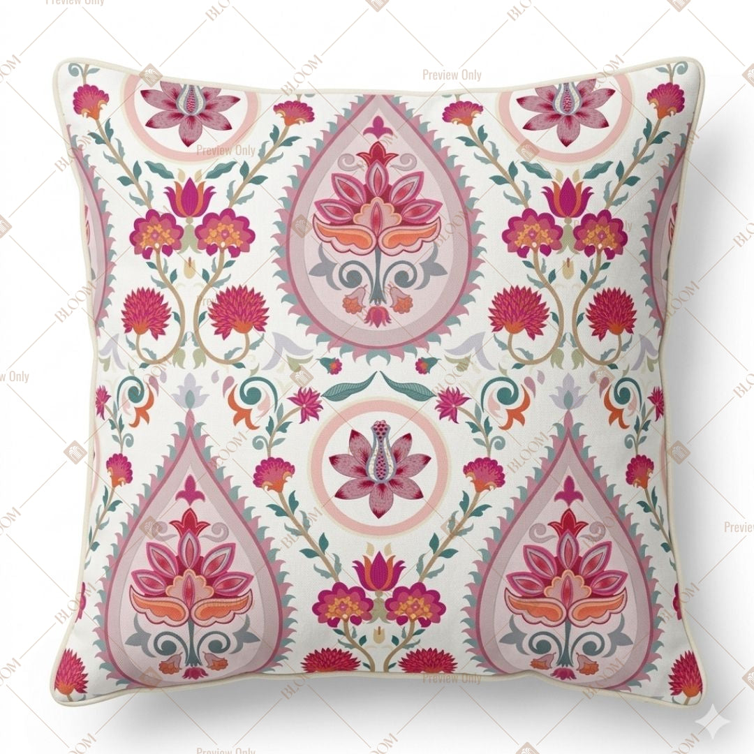 Pink Paisley Floral Cushion Cover Pack of 12