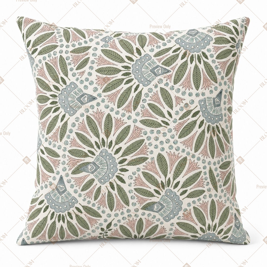 Sage Botanical Leaf Cushion Cover Pack of 12