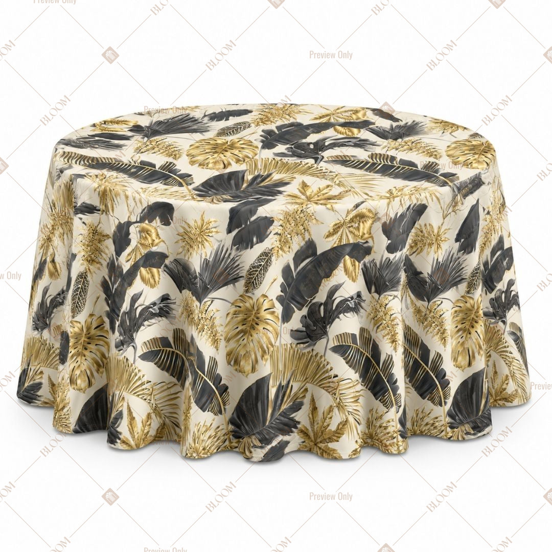 Black Gold Botanical Table Cover Pack Of 6