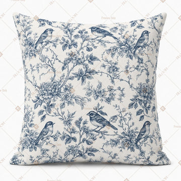 Blue Toile Botanical Cushion Cover Pack of 12