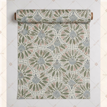 Golden Floral Medallion Fabric Roll Pack of 25