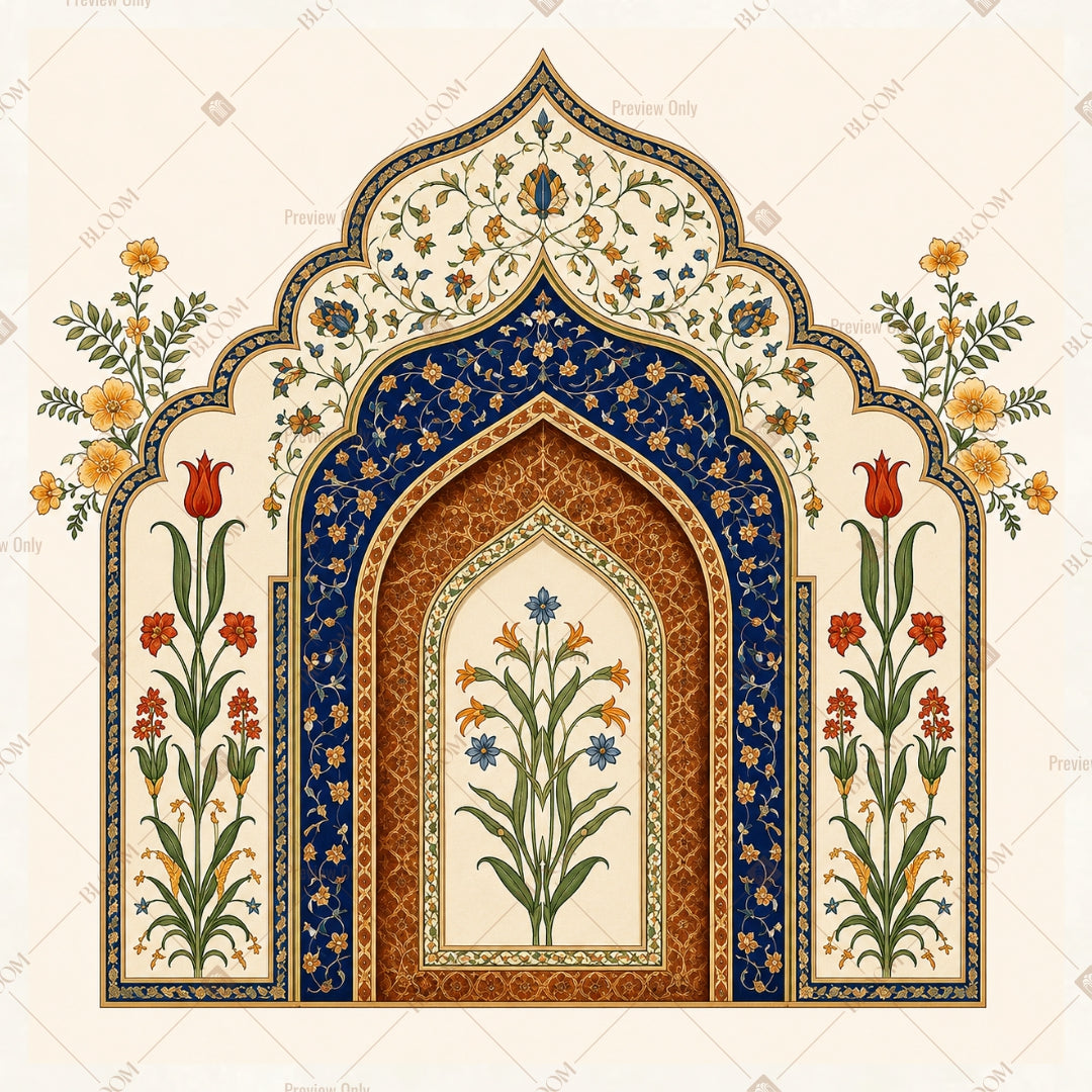 Royal Blue Mughal Arch Square Backdrop