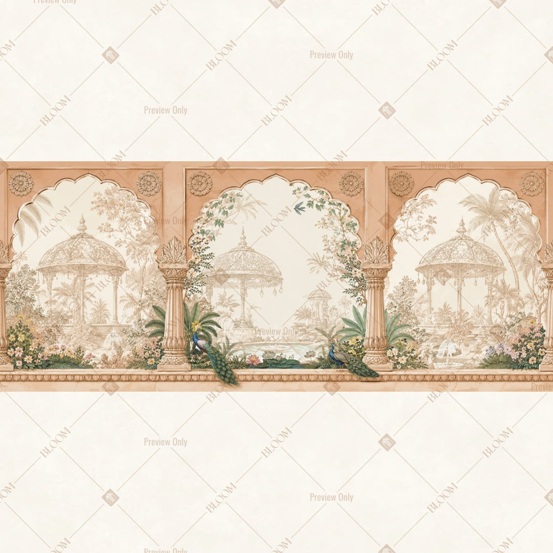 White Palace Reflection Border Wide Backdrop