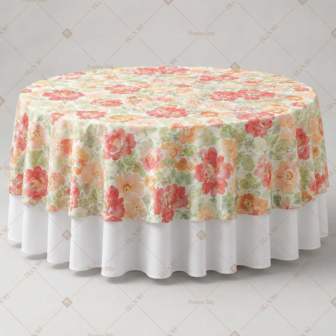 Vintage Coral Floral Garden Table Overlay Pack of 6