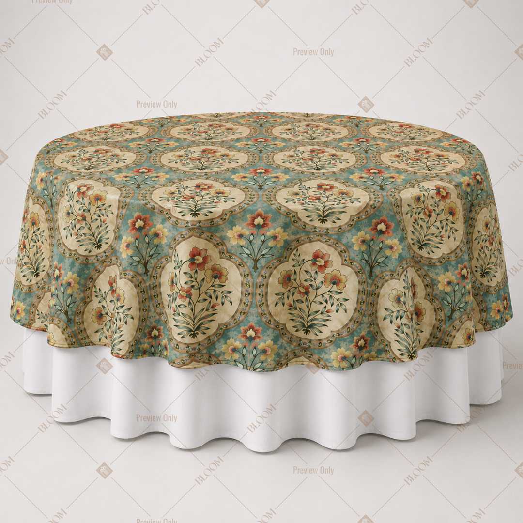 Sage Mughal Medallion Table Overlay Pack of 6