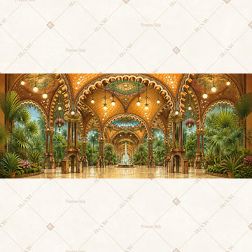 Grand Mughal Palace Hall Wide Backdrop