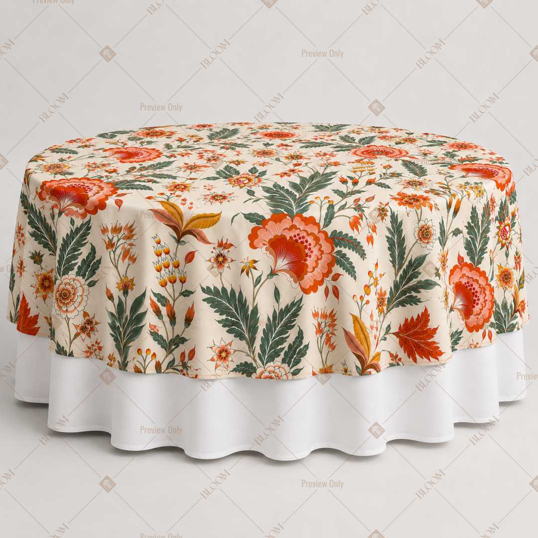 Terracotta Botanical Floral Table Overlay Pack of 6