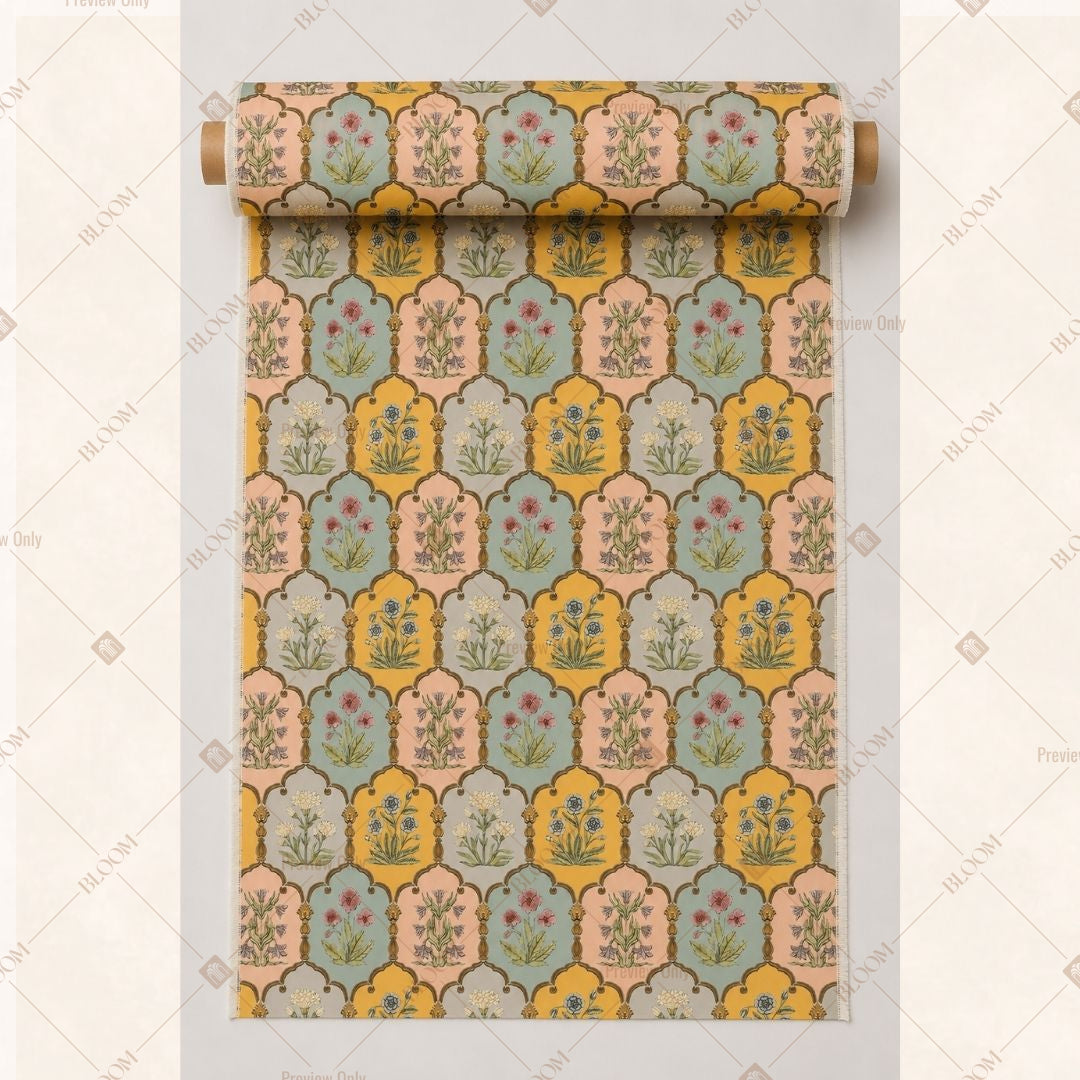Golden Geometric Motif Fabric Roll Pack of 25