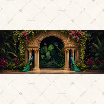 Secret Garden Stone Arch Wide Backdrop