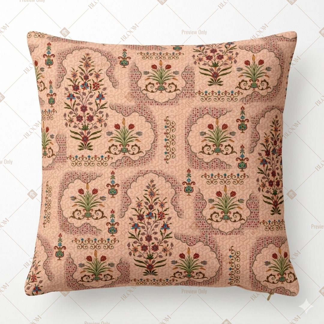 Pink Mughal Pattern Cushion Cover Pack of 12