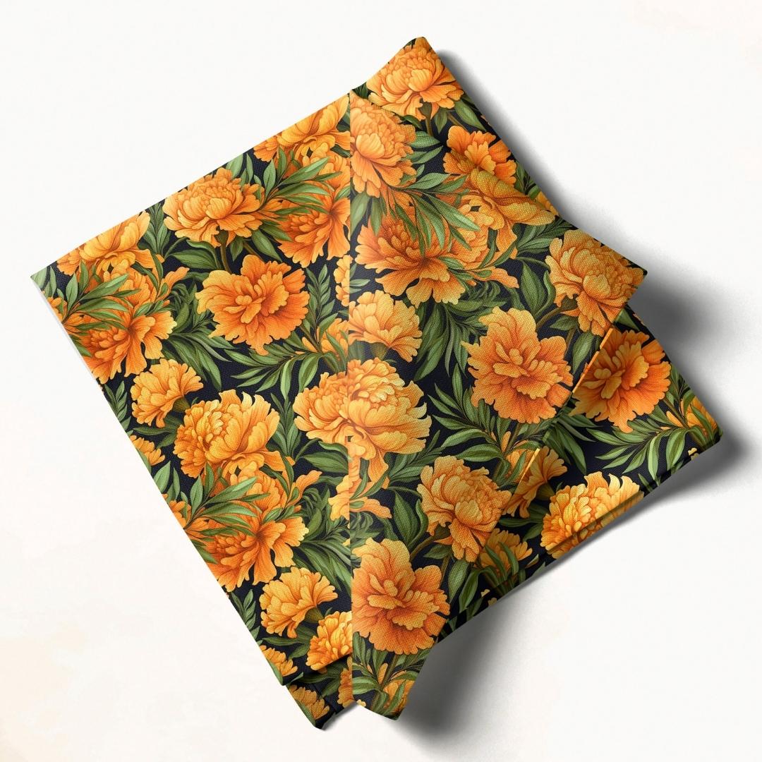 Golden Marigold Elegance: Napkins 18" X 18" - Pack Of 20