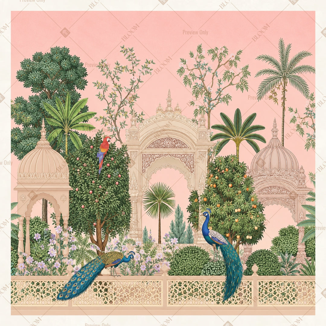 Blush Palace Courtyard Square Backdrop