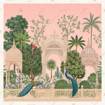 Blush Palace Courtyard Square Backdrop