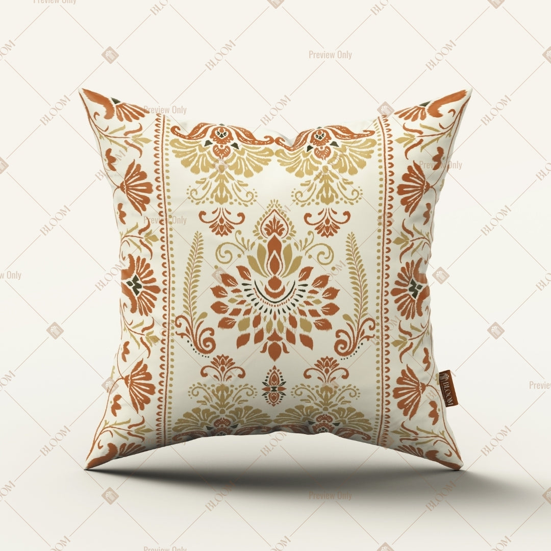 Beige Mughal Damask Cushion Cover Pack of 12