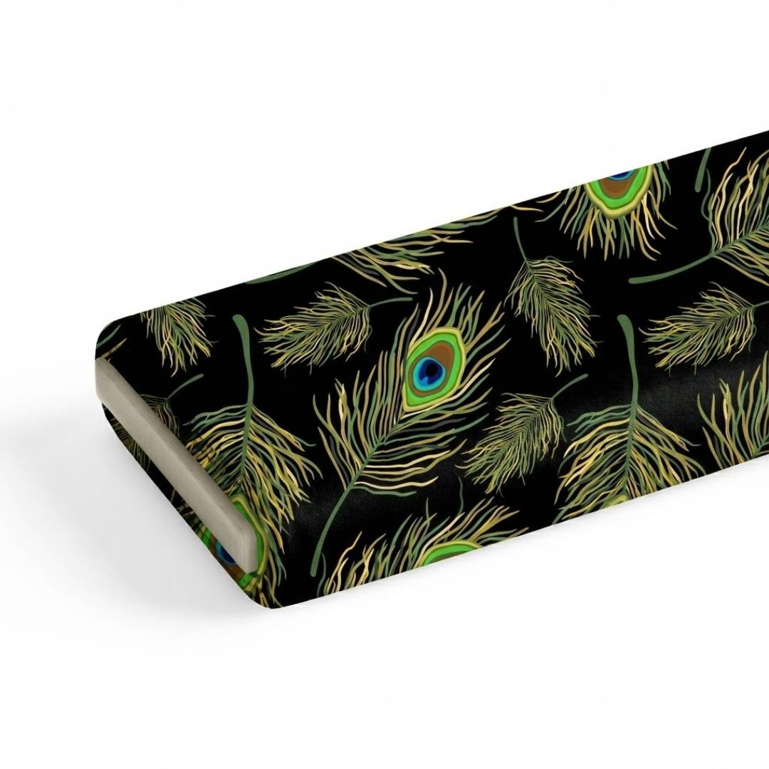 Peacock Regal Feather Fabric Roll