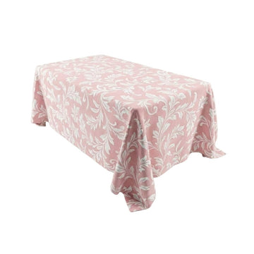 Rose Pink Ornamental Vine Rectangle Table Cover - Pack Of 6