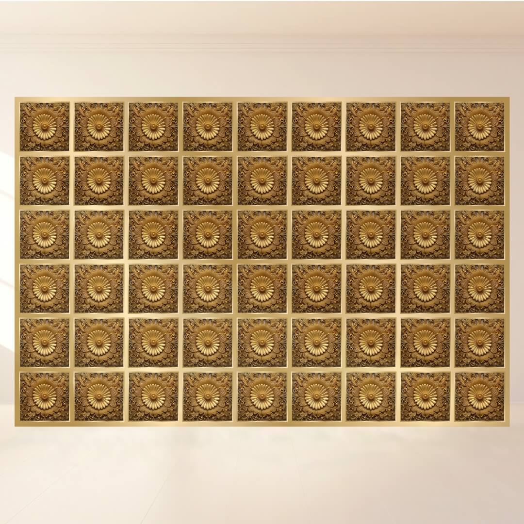 Golden Embossed Panel Decorative: Backdrop - Landscape