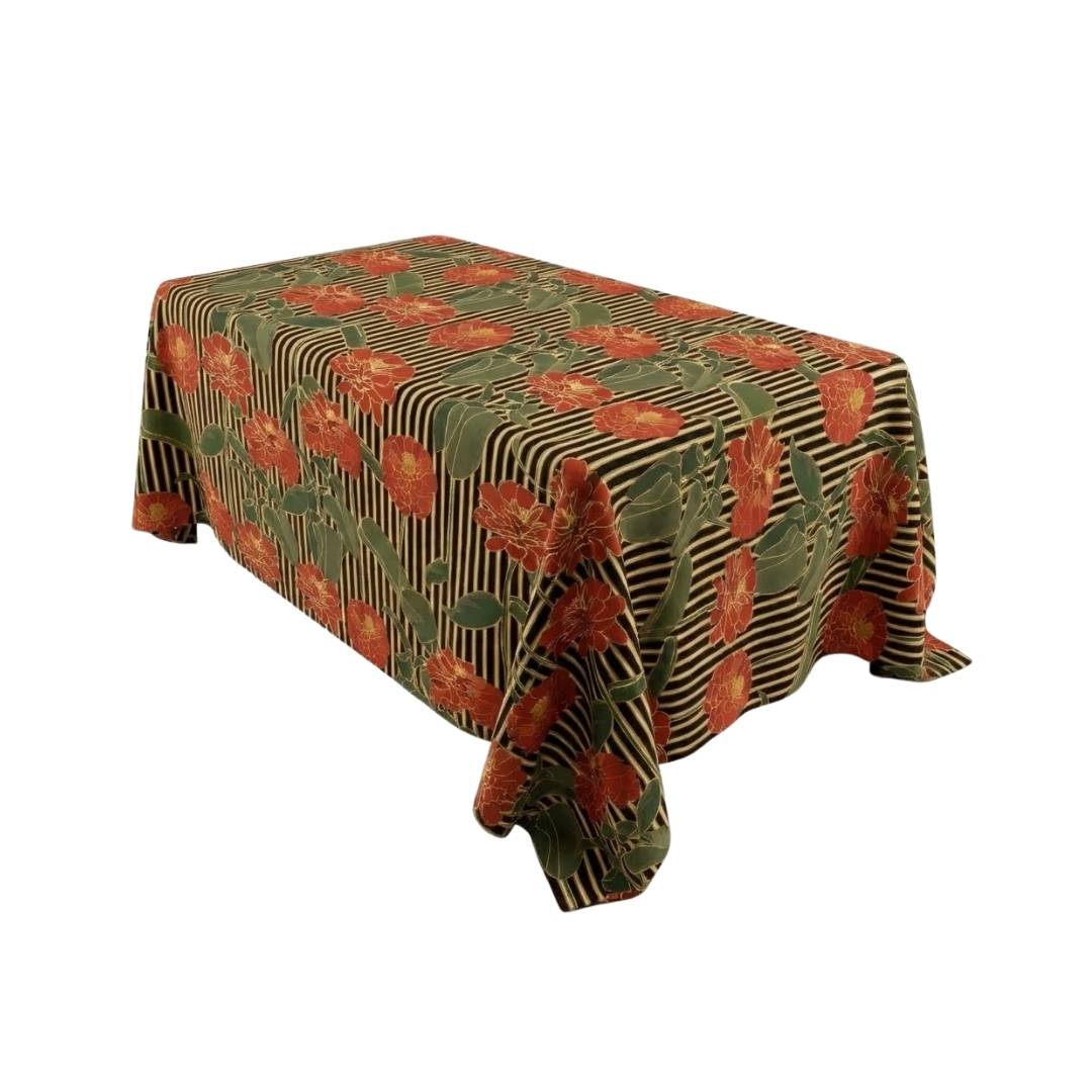 Floral Ember Stripe Rectangle Table Cover - Pack Of 6