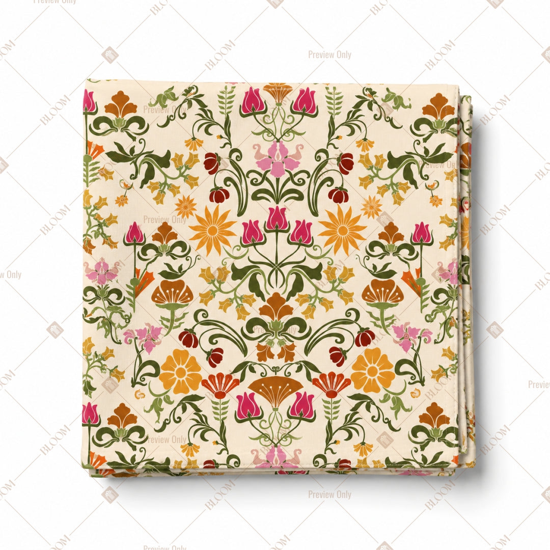 Colorful Floral Folk Art Pattern Design
