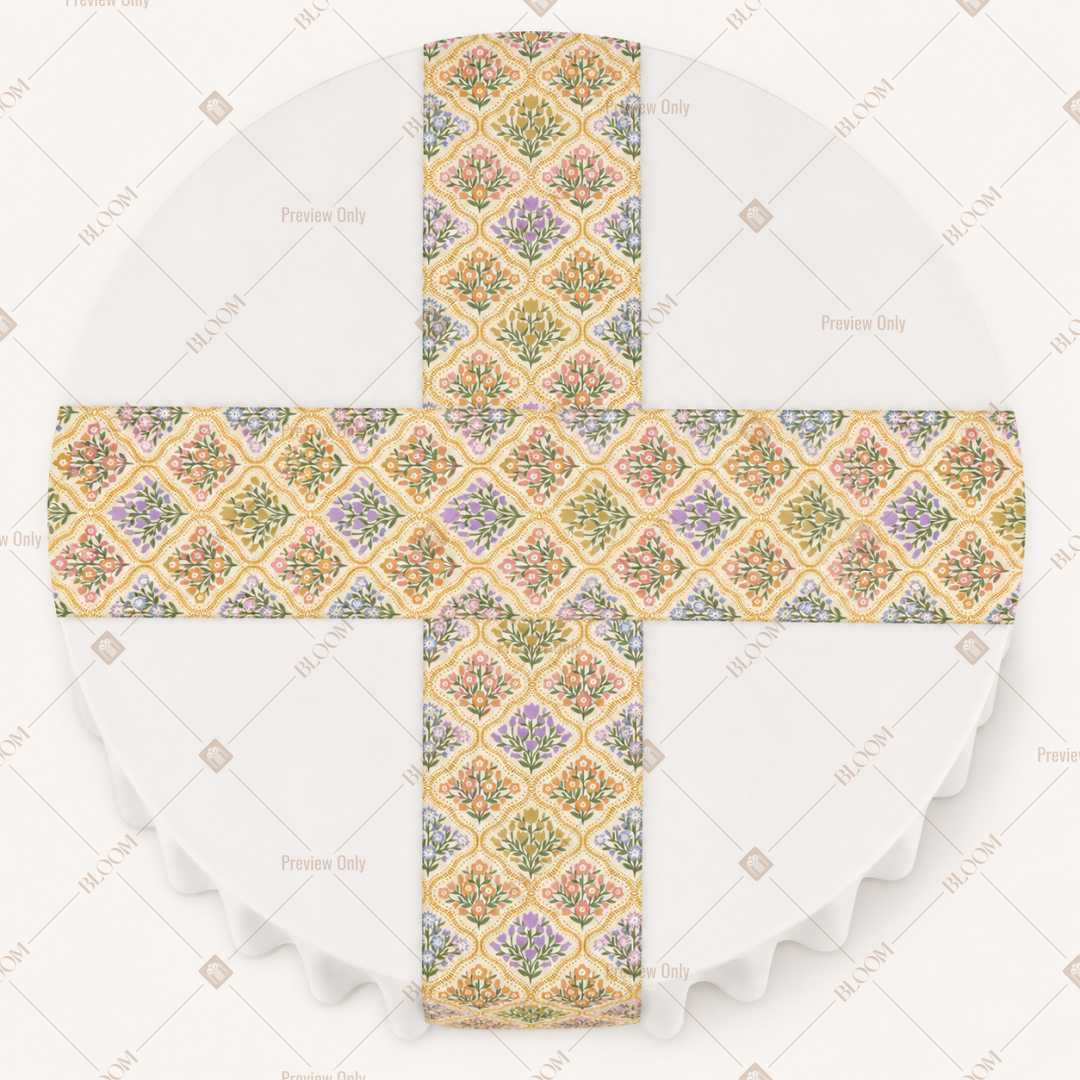 Yellow Diamond Trellis Table Runner Pack Of 12