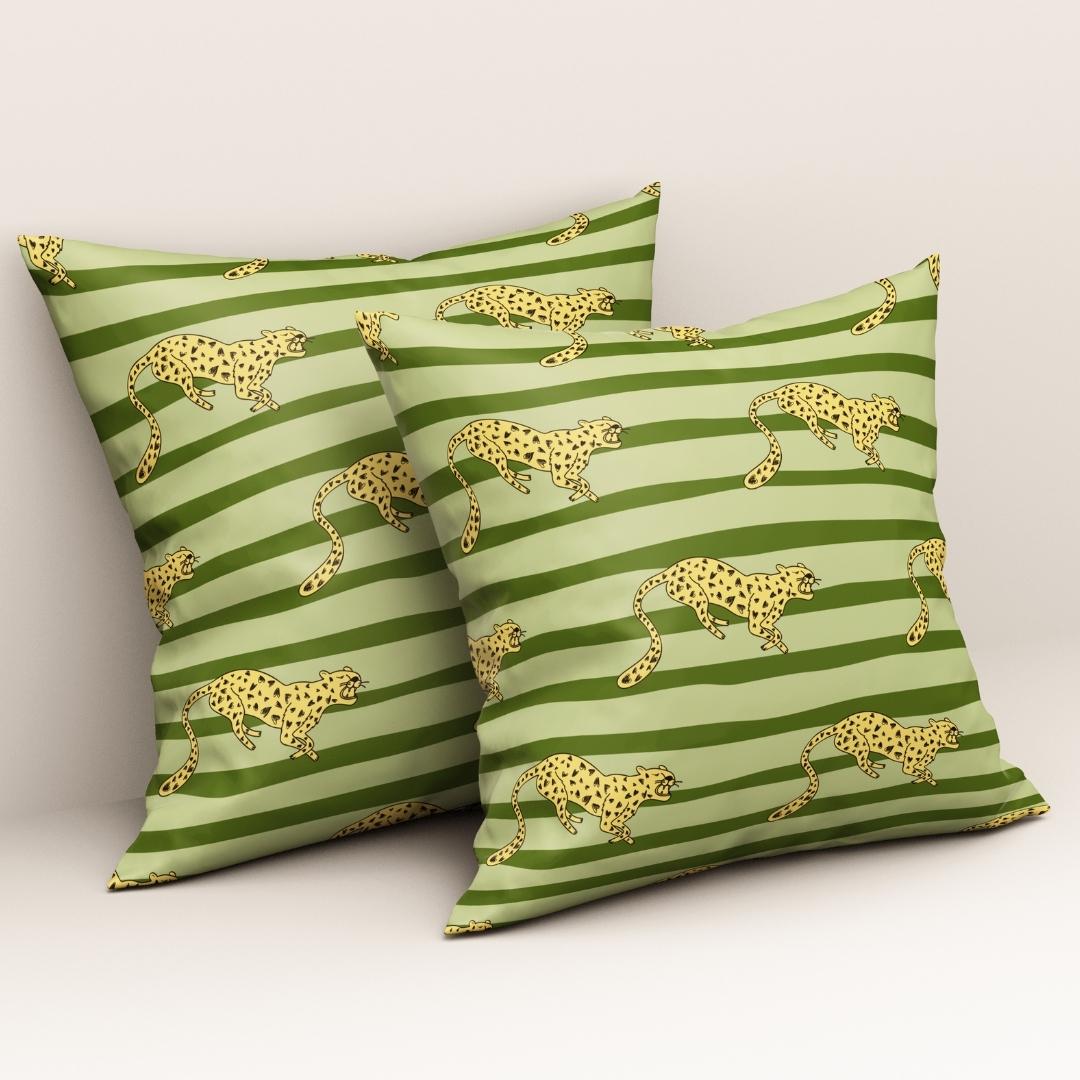 Olive Safari Stripes: Cushion Cover - Pack of 12